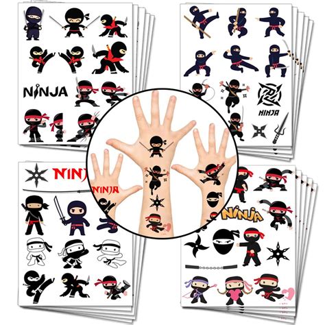 Buy Ninja Party Favor Temporary Tattoos 20 Sheets for Ninja Warrior ...