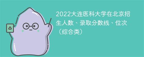 2022大连医科大学在北京招生人数、录取分数线、位次（综合类）