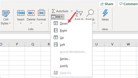 Image result for Excel Fill Down Command