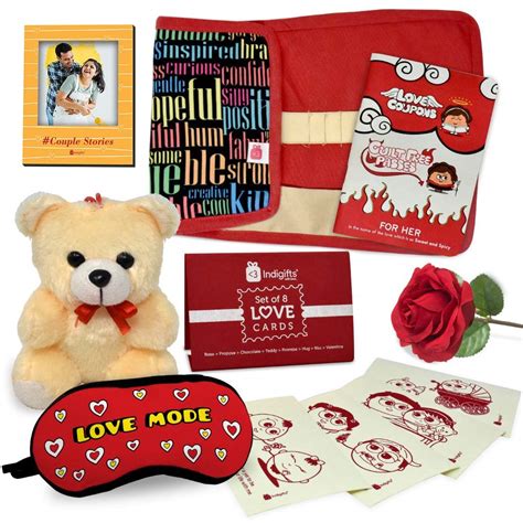 Buy Indigifts Valentine Gift for Girlfriend Love Combo Set of Travel ...