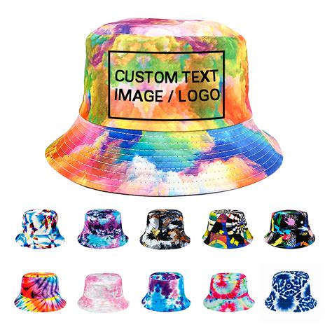 Custom Bucket Hat Cotton Double-Side-Wear Reversible Sun Hat for Women ...