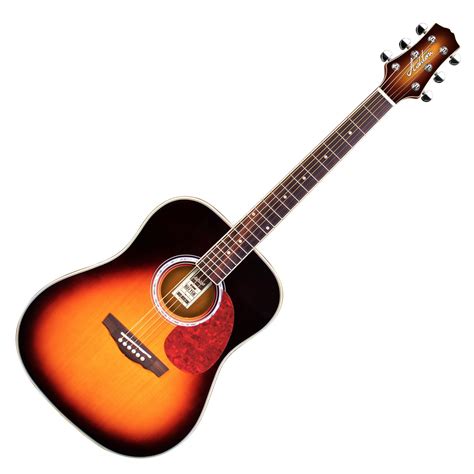 DISC Ashton D24 Dreadnought Acoustic Guitar, Tobacco Sunburst at Gear4music