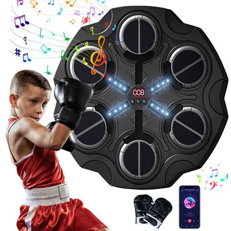 Music Boxing Machine - Macchina Da Boxe Con Luci LED, 9 Velocità, Bluetooth, Conteggio Pugni, Per Adulti E Bambini