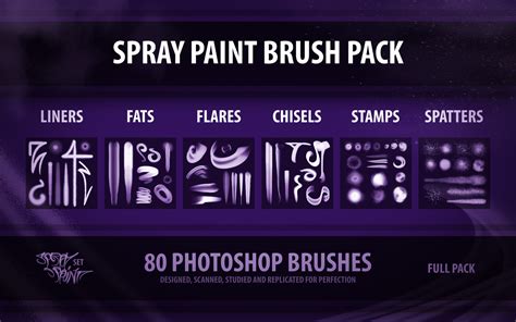 ArtStation - Full Spray Paint Brush Pack - Photoshop (80 Brushes) | Brushes