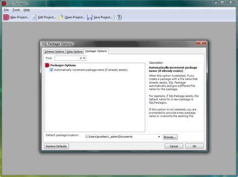 SQL Packager 的图像结果