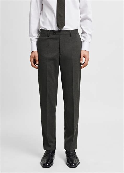 Stretch-fabric slim-fit suit trousers - Men | MANGO Vietnam