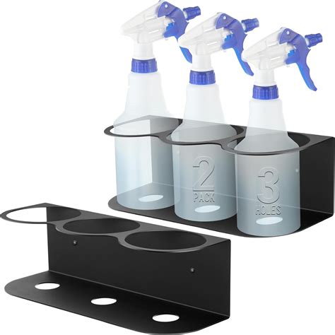 Therwen 2 Pcs 3 Holes All Purpose Steel Spray Bottle Holder Heavy Duty ...