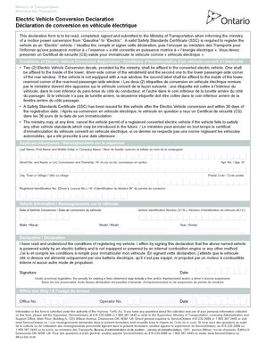 Fillable Online mto gov on D claration de conversion en VE - Minist re ...