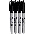 Sharpie Permanent Markers, Fine Point, Black Ink (4-Pack) : Amazon.in ...