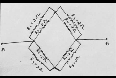 find the equivalent resistance across a and b where r1=r2=r3=r4=r5=r6 ...