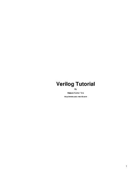 Verilog tutorial - practical - Verilog Tutorial By Deepak Kumar Tala ...