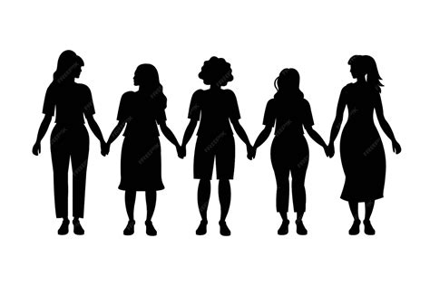 Free Vector | Flat design women holding hands silhouette