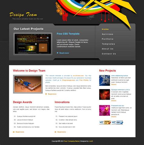 设计网站div+css模板_设计模板_网页制作大宝库免费模板下载