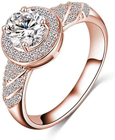 Yellow Chimes Crystal Elements Cubic Zircon 18 K Rose Gold Solitaire ...
