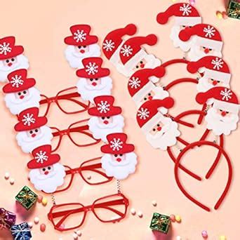 TIED RIBBONS Santa Hairband and Goggles Combo Pack (4 Santa Hair Band ...