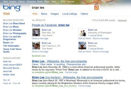 Bing People Search 的图像结果