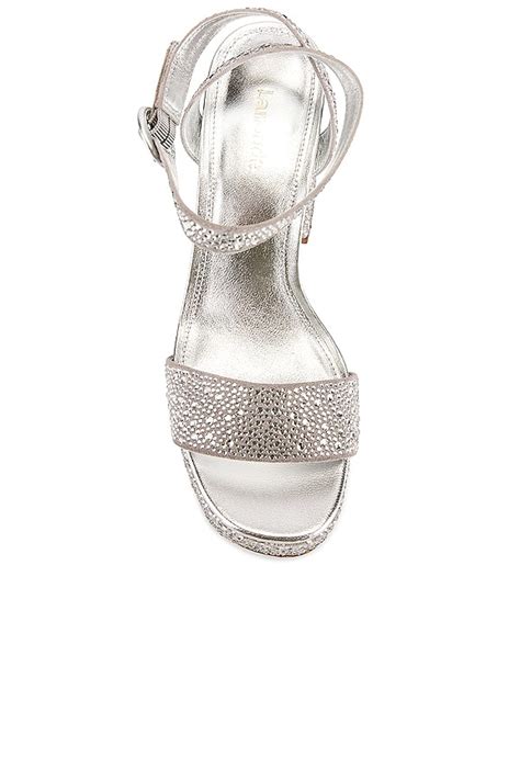 Larroude Dolly Crystal Platform in Gray & Crystal | REVOLVE