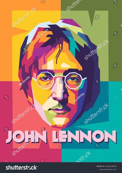 Silueta De John Lennon Beatles Portrait.ai Royalty Free Stock Vector