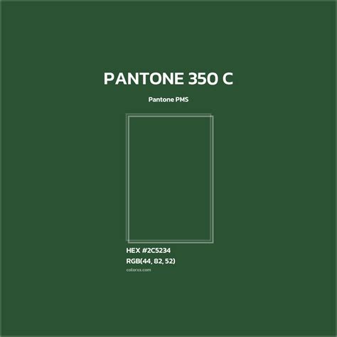 PANTONE 350 C Complementary or Opposite Color Name and Code (#2C5234 ...