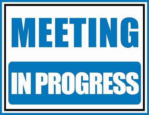 Free Printable In A Meeting Sign Templates [PDF] For Door, Cubicle