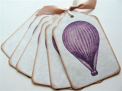 Vintage Hot Air Balloon Gift Tags - Circus Carnival Favors - Wedding ...
