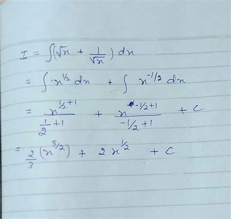 Question 21: The anti derivative of (√x + 1/√x) equals (A)1/3x^1/3 + 2x ...