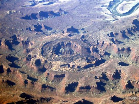 Aerial view of Upheaval Dome in Canyonlands NP near Moab, Utah - one of ...