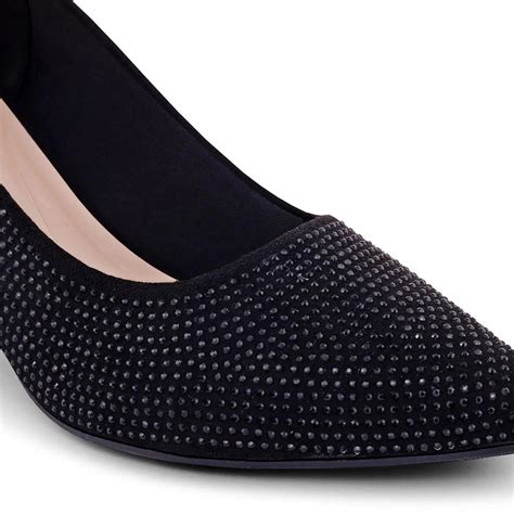 Buy Gabbana Diamond Studded Block Black Pumps | Lino Perros
