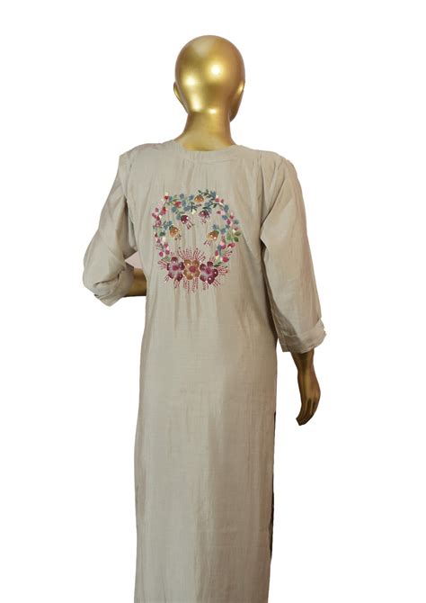 Beige 3 Piece Embroidered Suit Set with Printed Dupatta & Straight Pan ...