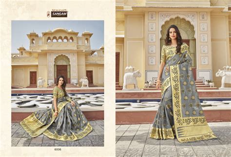 Sangam Lotus Organza Rich Pallu Sarees
