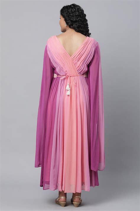 Buy Purple High Festive Dress With Fairy Sleeves Online for Woman ...