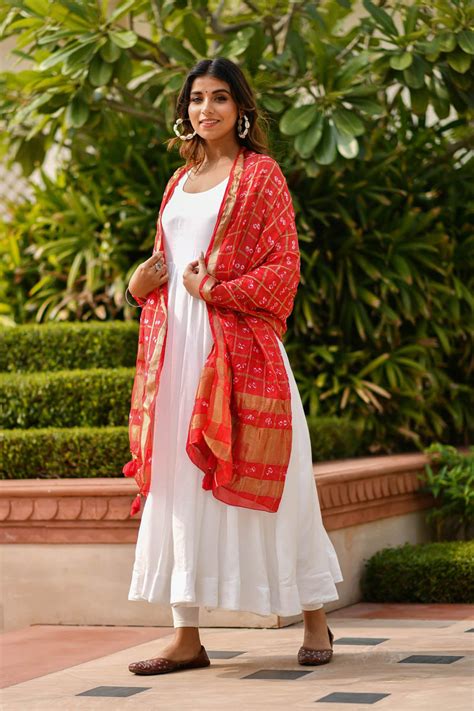 AAHELI AURORA RED BANDHANI DUPATTA – Jannat.com