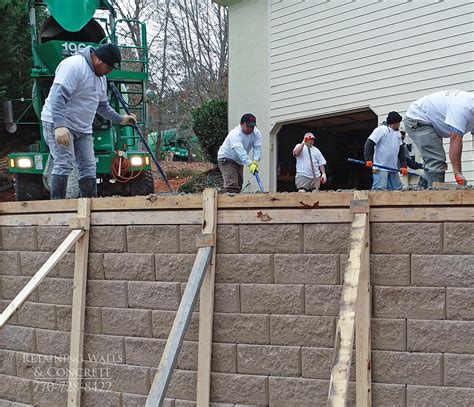 Poured Concrete Retaining Walls Driveway