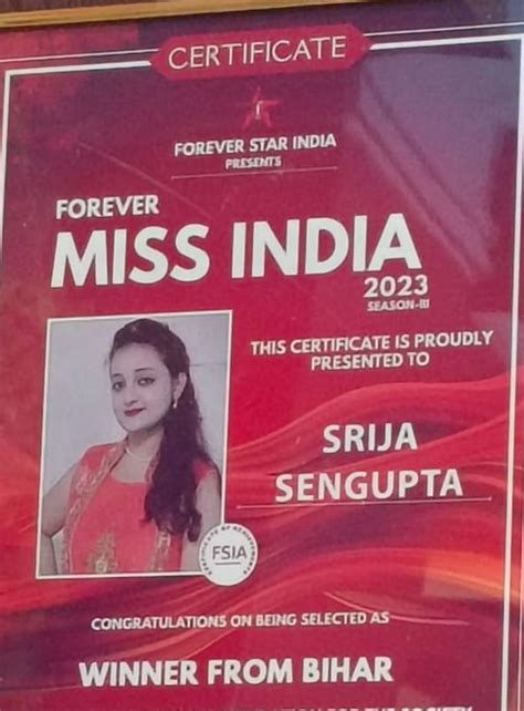 Miss Bihar 2023 Winner Srija Sengupta