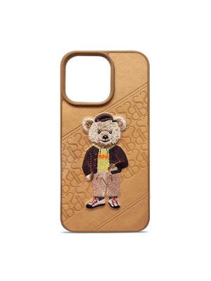 Buy Treemoda Embroided Bear Brown Leather Case For Apple iPhone 13 Pro ...