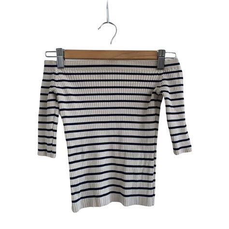 Zara Small Striped Off Shoulder Top