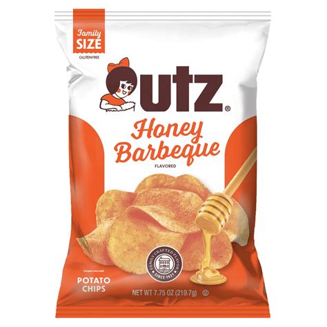 Utz Honey Barbeque Potato Chips, 4-Pack 7.75 oz. Family Size Bags ...
