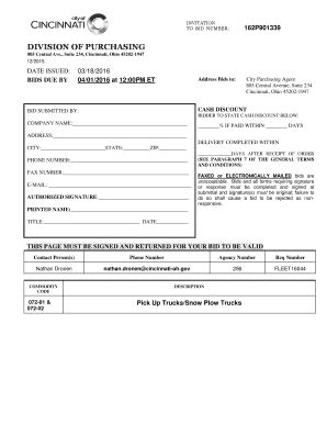 Fillable Online INVITATION TO BID NUMBER: 162P901339 DIVISION OF ...