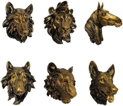 BNF Realistic 3D Animal Head Statue Sculpture Wall Mount Rustic Office ...