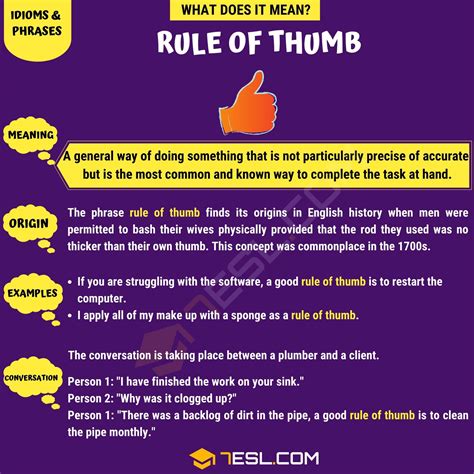 "Rule of Thumb" Meaning, Origin and Examples • 7ESL