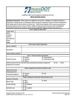 Fillable Online massdot state ma Qualified Traffic Control Equipment ...