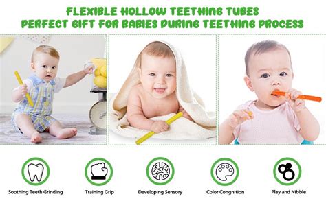 Buy tekme 2pc Baby Silicone Teether, 100% Food Grade Silicone Hollow ...