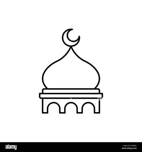 Muslim mosque domes icon. islamic worship place, islam prayer room for ...