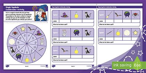 Magic Symbols Codebreaker Activity
