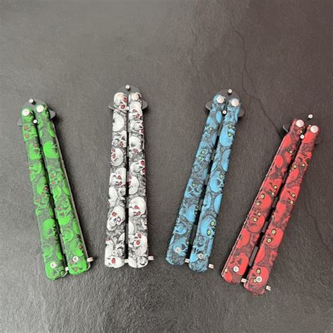 New Skull Butterfly Knife Balisong Trainer Safe Non India | Ubuy
