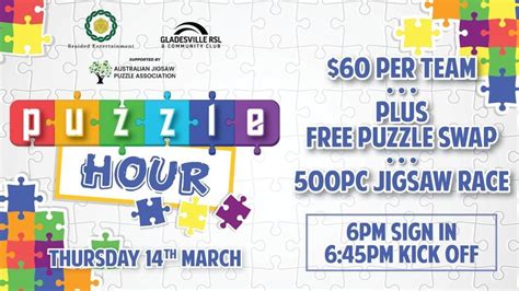 PUZZLE HOUR @ Gladesville RSL , Gladesville RSL and Community Club ...