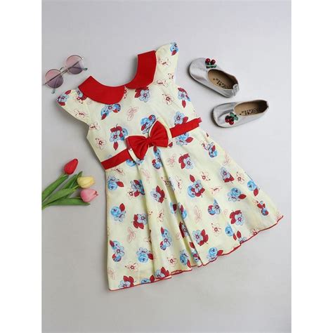 Buy Hopscotch Girls Yellow Floral Print Casual Dress Online