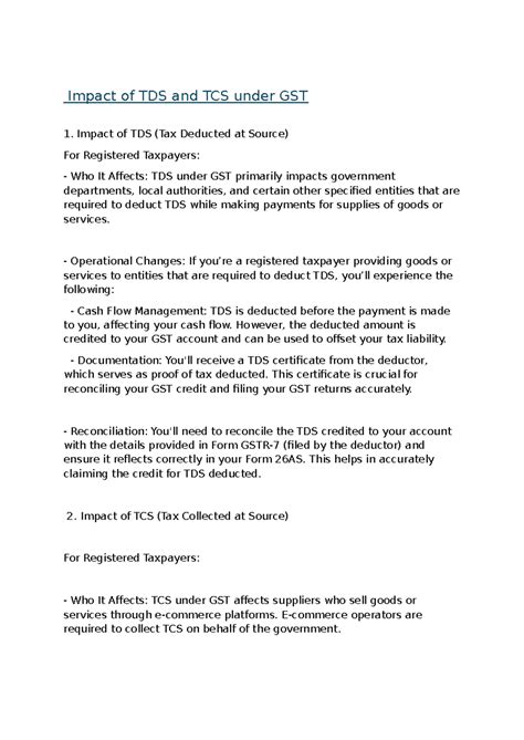 Impact of TDS and TCS under GST - Impact of TDS and TCS under GST ...