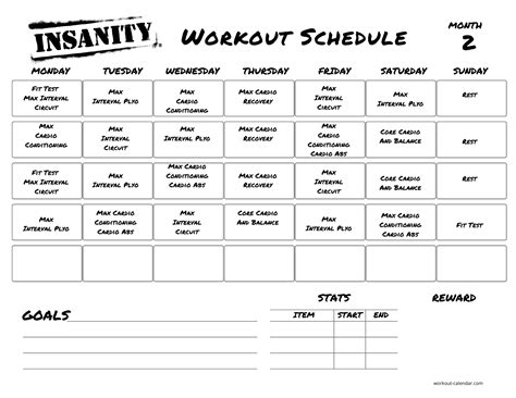 Insanity Workout Schedule