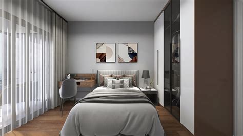 99平米家居卧室床头壁纸装饰效果图片_别墅设计图